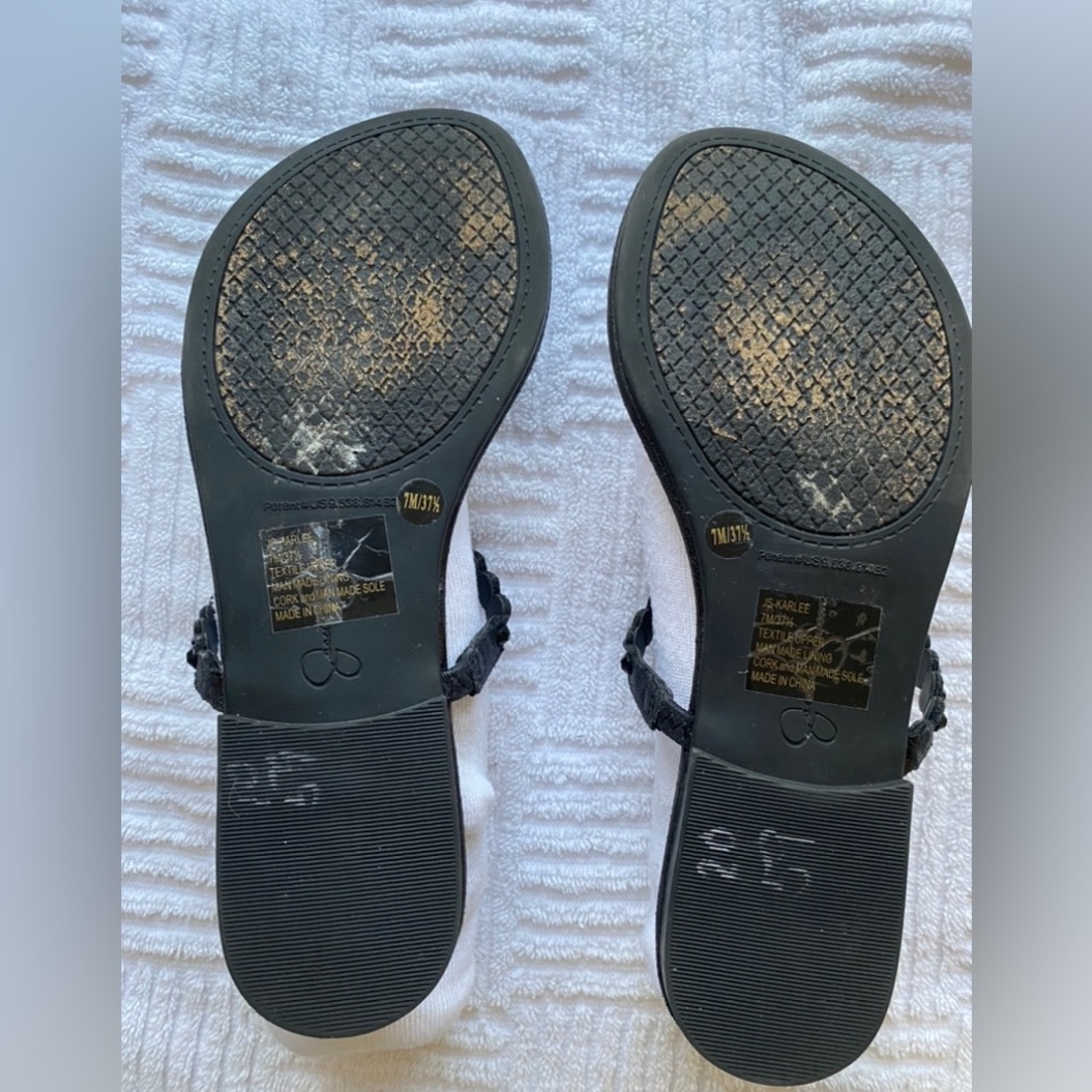 Jessica Simpson Karlee Thong Flat Sandals Black Size 7M - Picture 5 of 9
